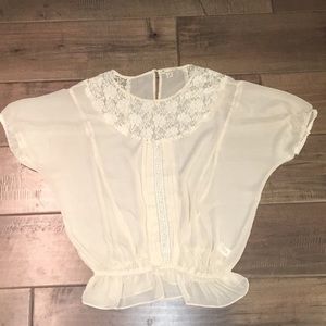 Sheer white lace shirt
